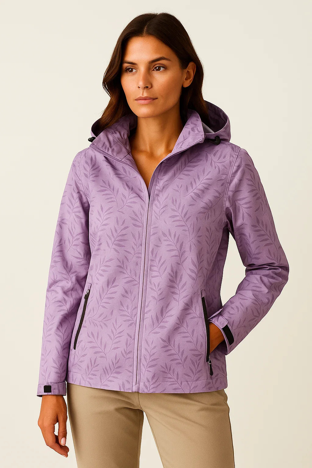 Women's Hoodie Zipper Lightweight Gray Polyester Adjustable Hood Comfortable Casual Style
