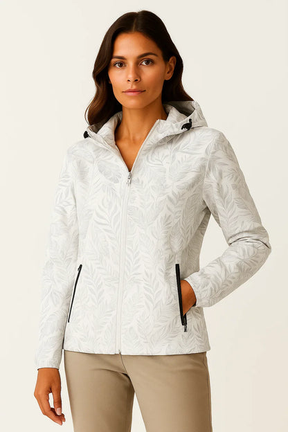 Women's Hoodie Zipper Lightweight Gray Polyester Adjustable Hood Comfortable Casual Style