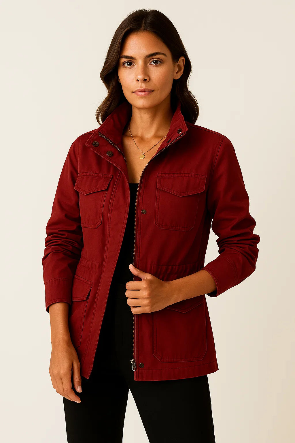 Jacket Women's Polyester Elegant Casual Design With Practical Pockets