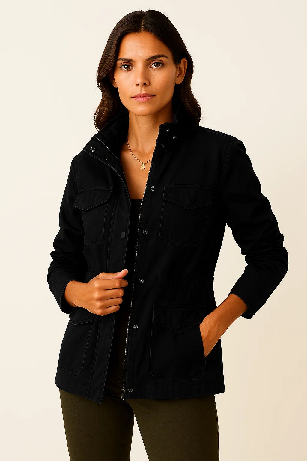 Jacket Women's Polyester Elegant Casual Design With Practical Pockets