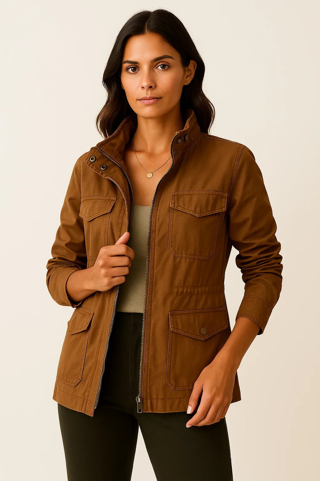 Jacket Women's Polyester Elegant Casual Design With Practical Pockets