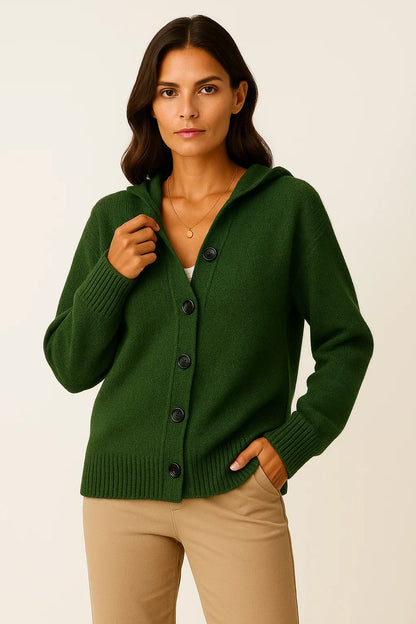 Women's Cardigan Grey Polyester Quilted Modern Design With Pockets