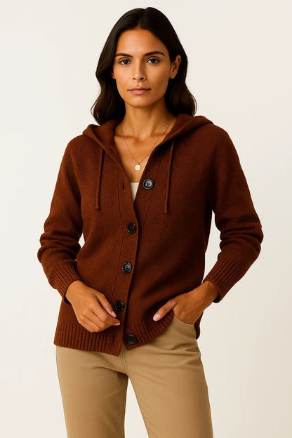 Women's Cardigan Grey Polyester Quilted Modern Design With Pockets