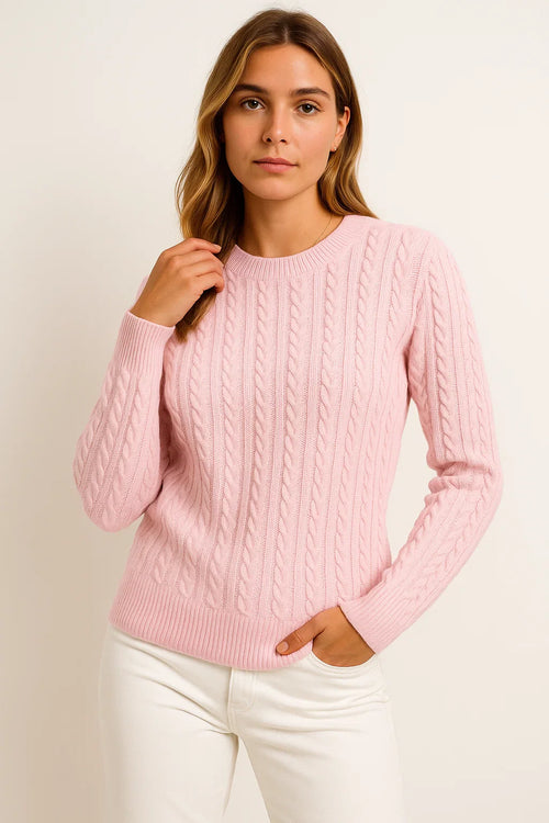 Women's Sweater Beige Wool Casual Relaxed Fit Ideal For Autumn