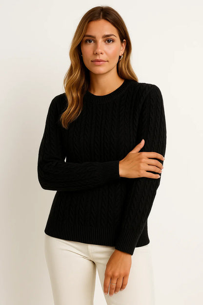 Women's Sweater Beige Wool Casual Relaxed Fit Ideal For Autumn