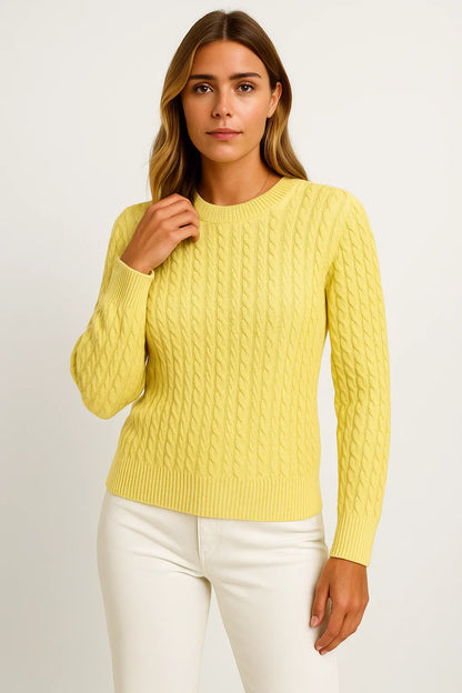 Women's Sweater Beige Wool Casual Relaxed Fit Ideal For Autumn