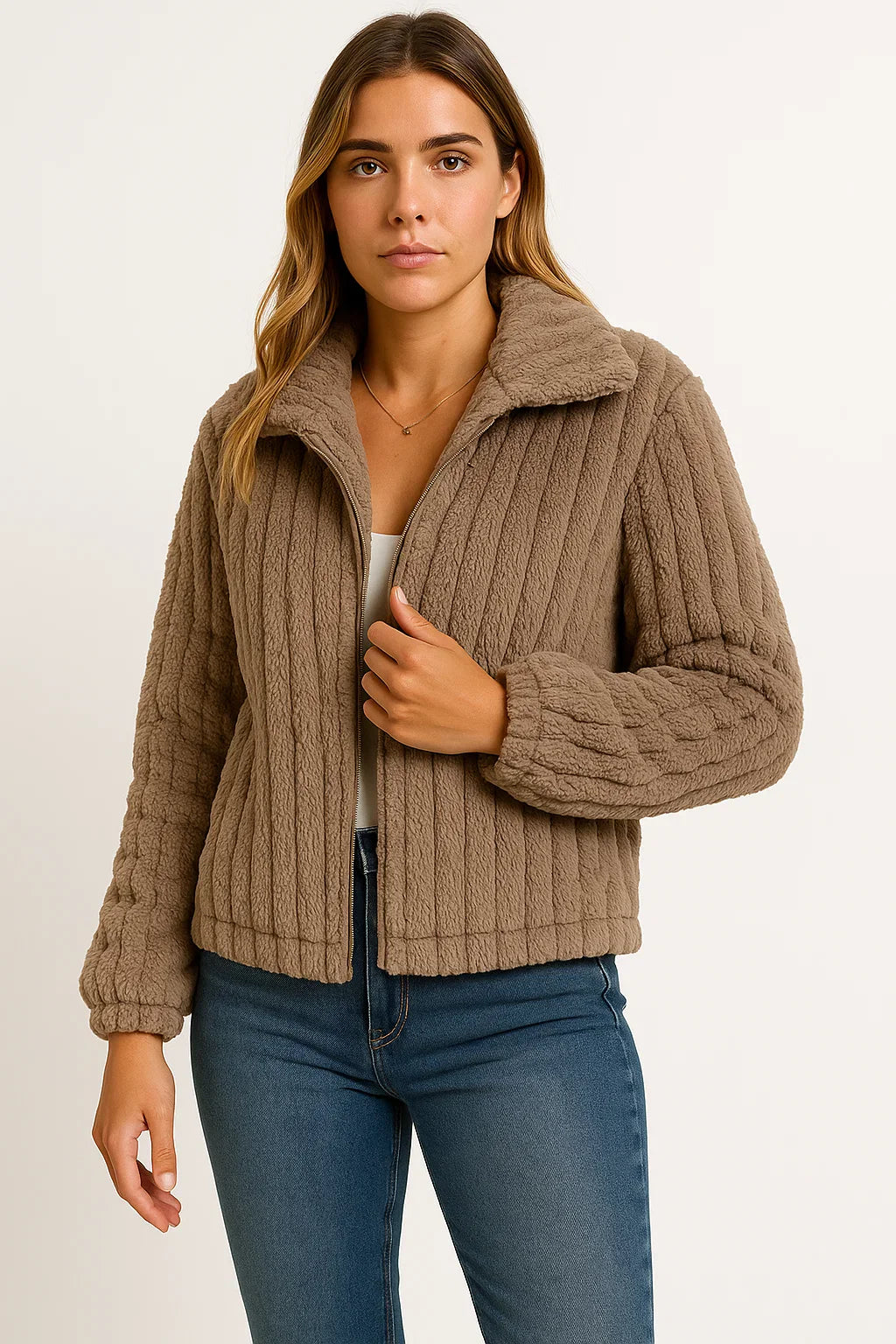 Women's Long Cardigan Black Soft Stretchy With Zipper Comfortable Flattering Silhouette