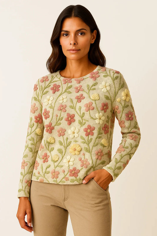 Women's Sweater Light Grey Soft Relaxed Fit Lightweight Breathable Design