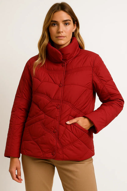 Women's Winter Jacket Grey Lightweight Polyester Casual Comfortable For Transitional Weather