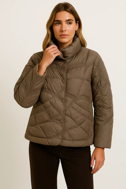 Women's Winter Jacket Grey Lightweight Polyester Casual Comfortable For Transitional Weather