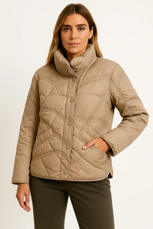 Women's Winter Jacket Grey Lightweight Polyester Casual Comfortable For Transitional Weather
