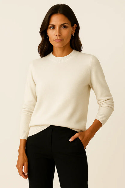Women's Pullover Sweater Soft Knit Mock Neck Casual Gray