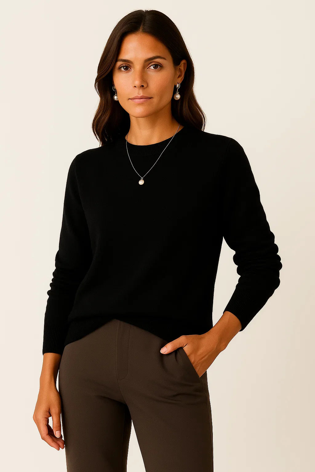 Women's Pullover Sweater Soft Knit Mock Neck Casual Gray
