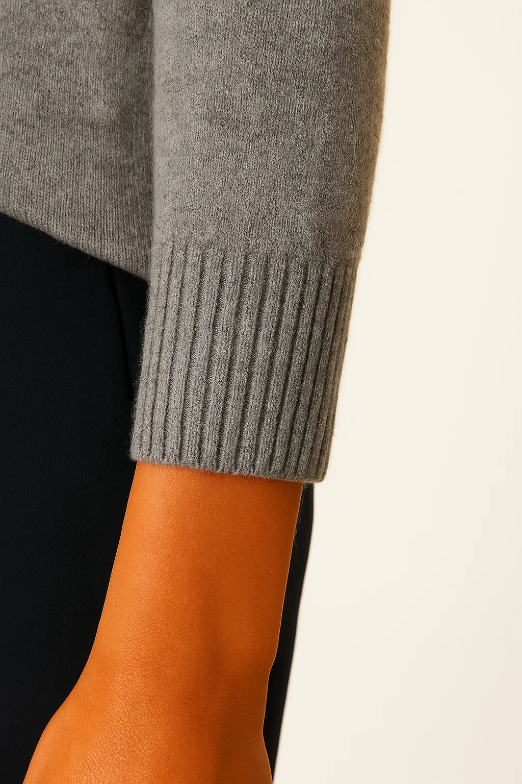 Women's Pullover Sweater Soft Knit Mock Neck Casual Gray