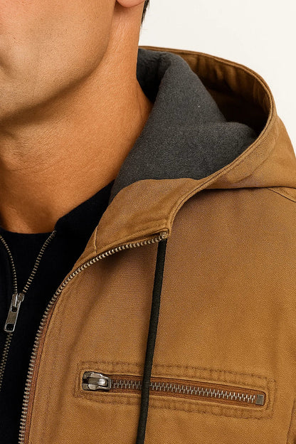 Men's Vintage Winter Jacket Brown Structured Design Comfortable Fit