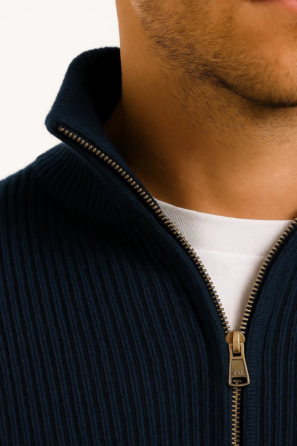 Men's Half-Zip Sweater Cotton Blend Casual Jumper Stylish Layering