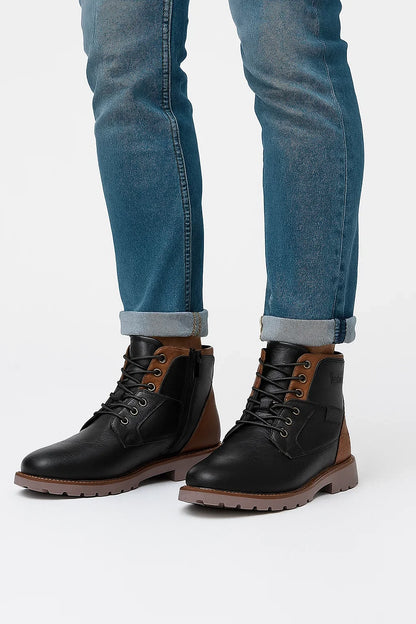 Men's Dress Boots PU Leather Zipper Elegant Durable Casual Footwear