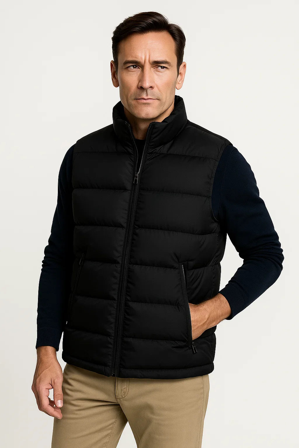 Men's Puffer Vest Lightweight Slim Fit Sleeveless Down Jacket