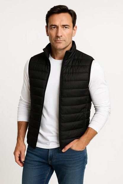 Men's Puffer Vest Cotton-Padded Sleeveless Winter Jacket
