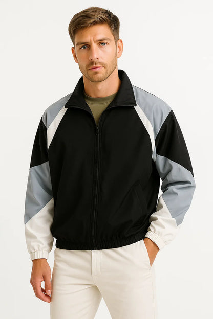 Men's Jacket Lightweight Color-Blocked Windproof Casual Wear