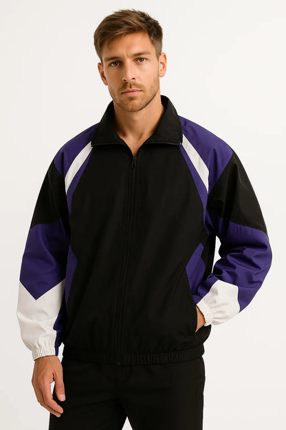 Men's Jacket Lightweight Color-Blocked Windproof Casual Wear