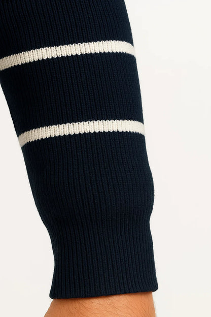 Men's Sweater Striped Lightweight Cotton Casual Quarter Zip Comfortable and Breathable