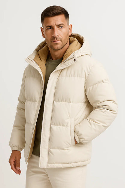 Men's Winter Jacket Hooded Windproof Casual Loose Fit Parka