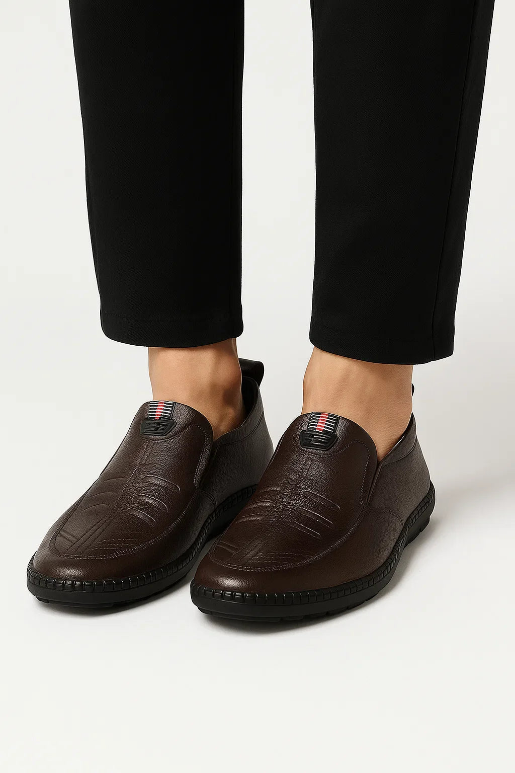 Men's Loafers PU Leather Slip-On Casual Non-Slip Shoes