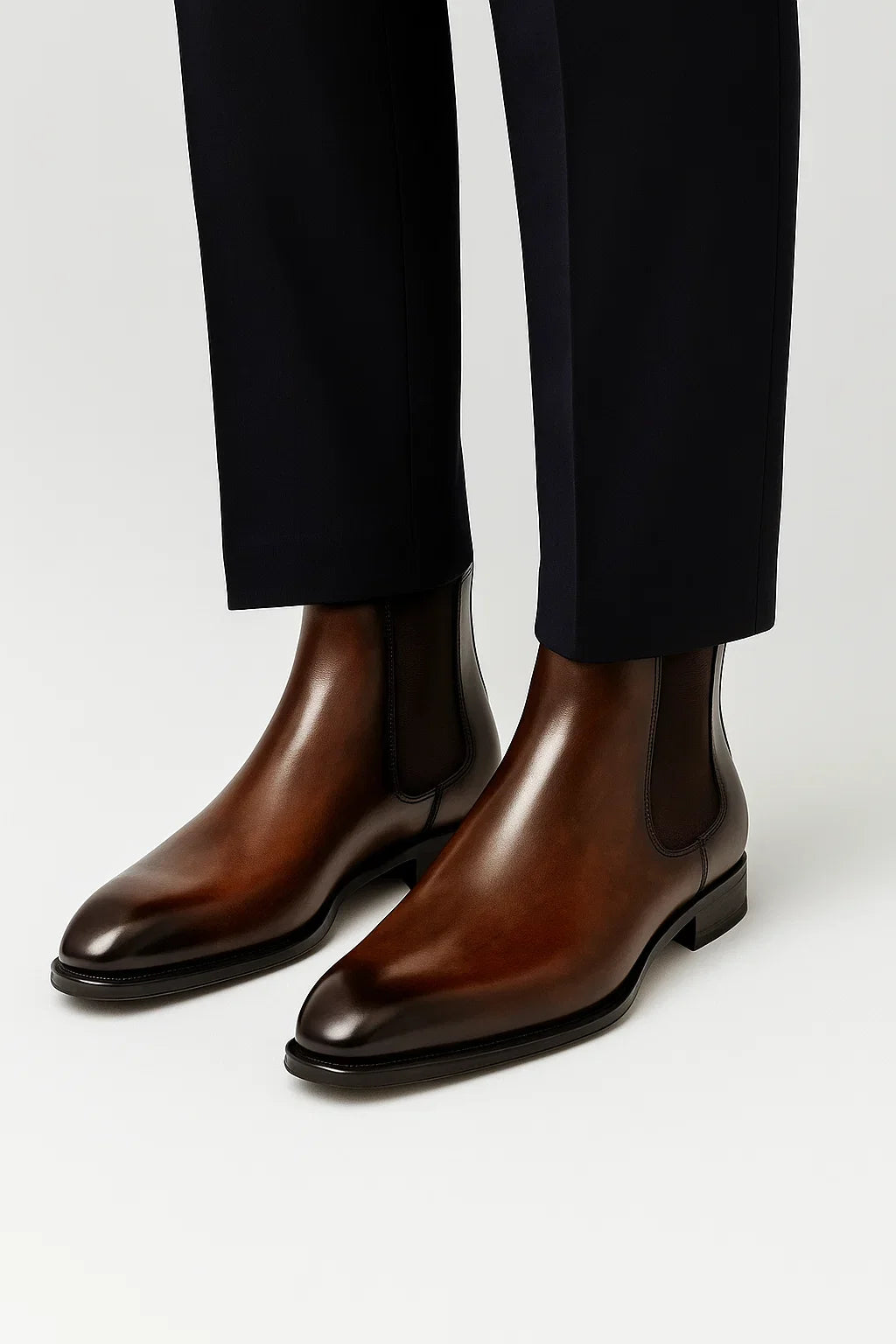 Men's Chelsea Boots PU Leather Slim Fit Slip-On Ankle Height