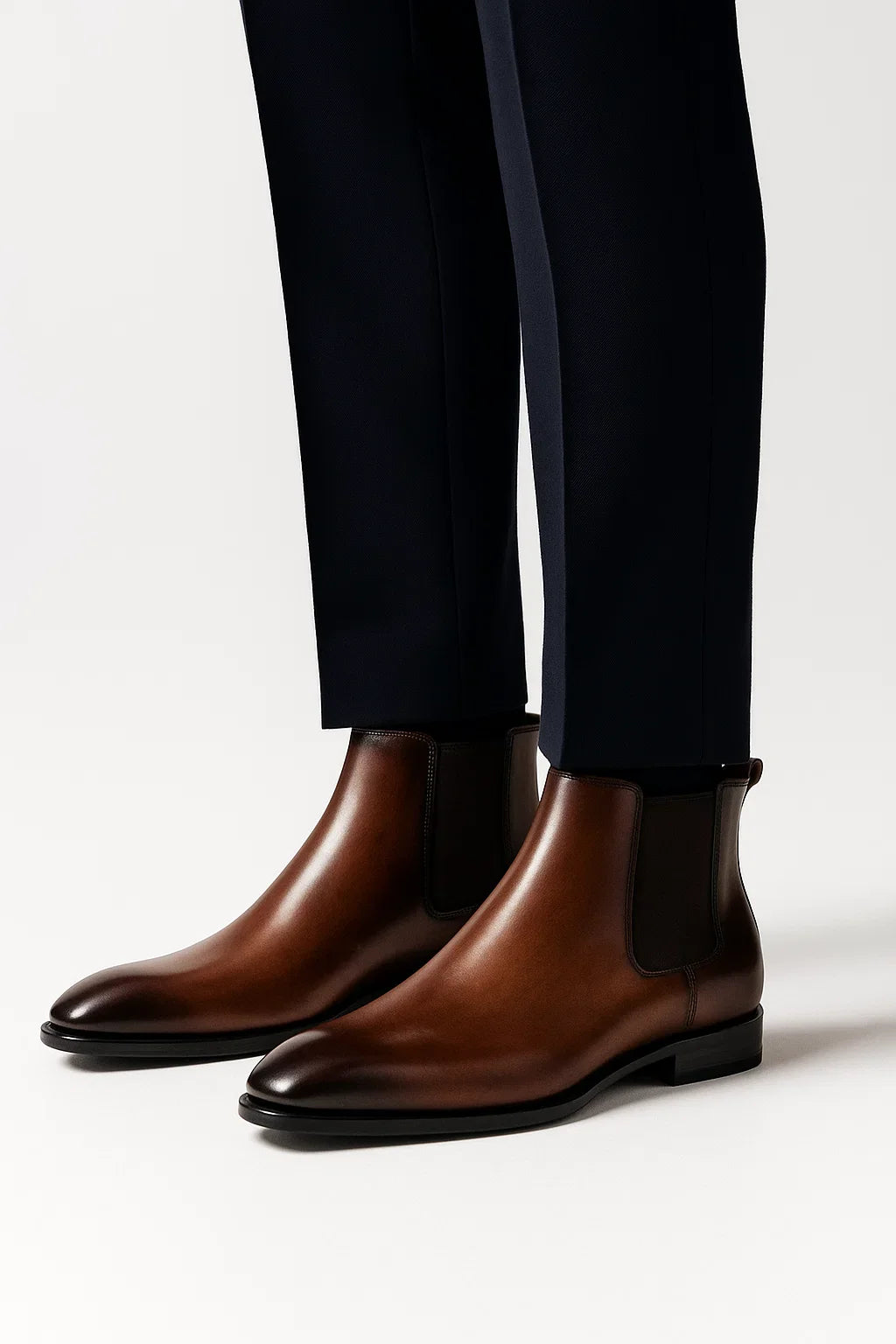 Men's Chelsea Boots PU Leather Slim Fit Slip-On Ankle Height
