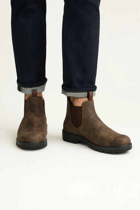 Men's Chelsea Boots PU Leather Ankle Length with Elastic Panels