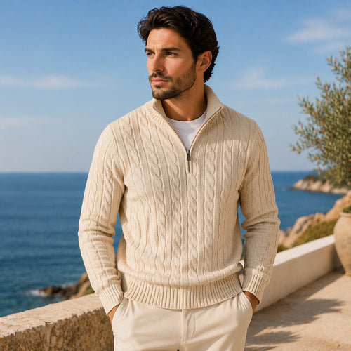 Windsor™ Heritage Cable Knit Half-Zip Sweater